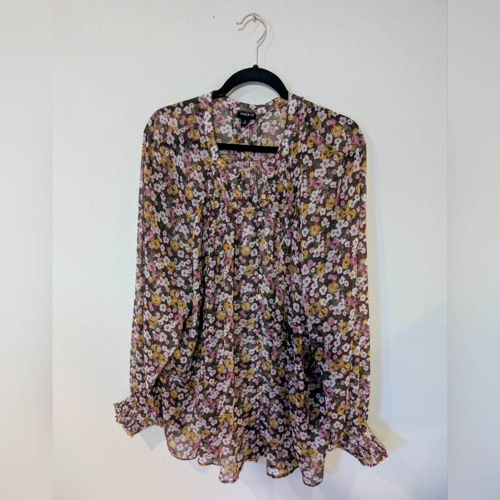 Torrid Fairycore Floral Peasant Top | Size 4 (4X)